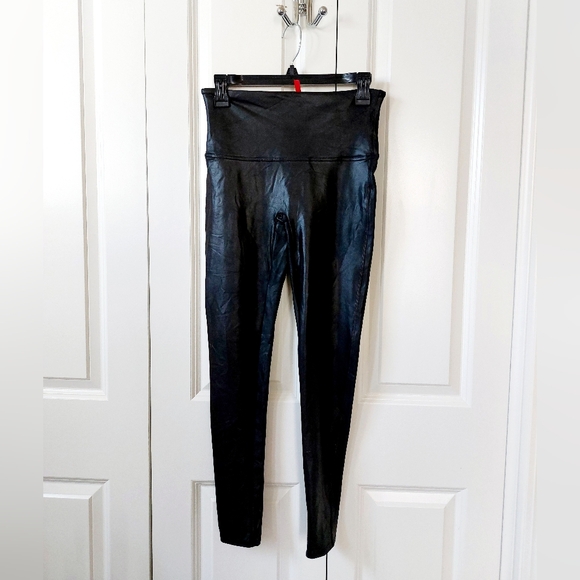 SPANX Faux Leather Leggings Black Size Large Style #2437 - Picture 2 of 9